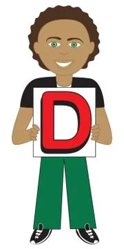 Letter D Boy Stock Illustration