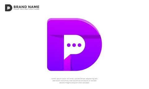 Letter D Chat Logo Stock Illustration