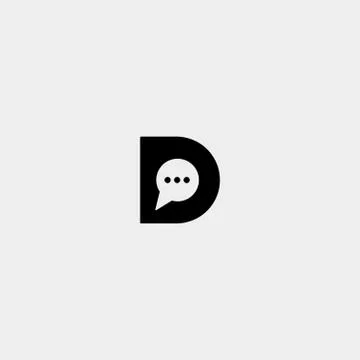 Letter D Chat Logo Template Vector Design Stock Illustration