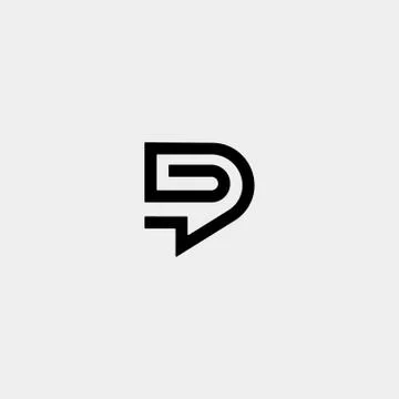 Letter D Chat Logo Template Vector Design Stock Illustration