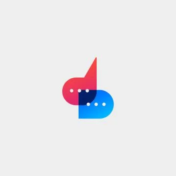 Letter D Chat Logo Template Vector Design Stock Illustration
