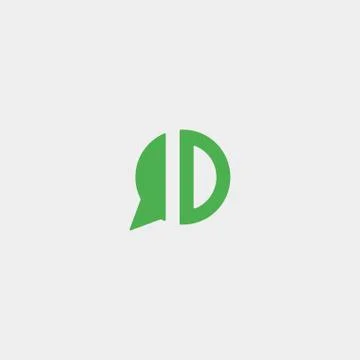 Letter D Chat Logo Template Vector Design Stock Illustration