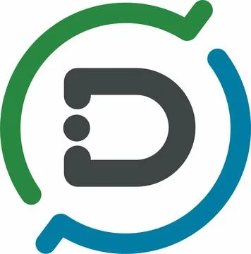 Letter D in circle logo design Stock Illustration