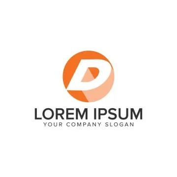 Letter D circle shadow logo. negative space design concept template. fully ed Stock-Illustration