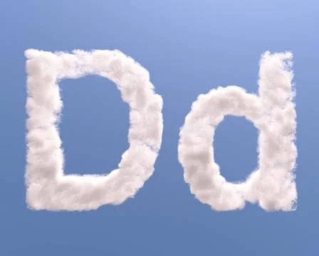 Letter D cloud shape Letter D cloud shape, isolated on white background Co... Stock Photos