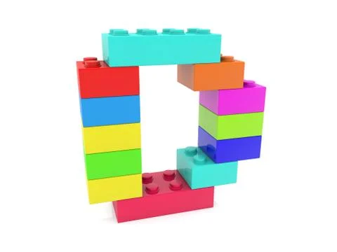 Letter D concept built from toy bricks Stock Illustration