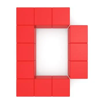 Letter d cubic red Stock Illustration