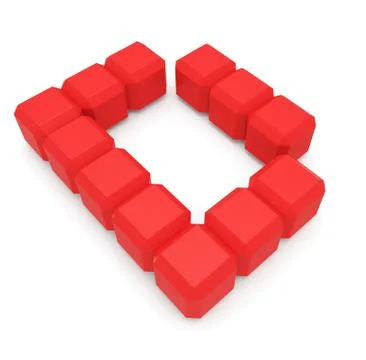 Letter d cubic red Stock Illustration