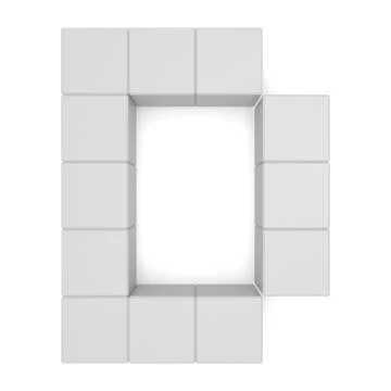 Letter d cubic white Stock Illustration