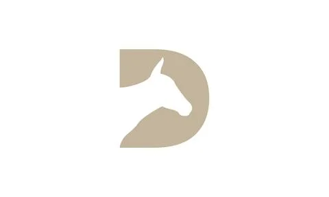 Letter D donkey logo vector Stock Illustration