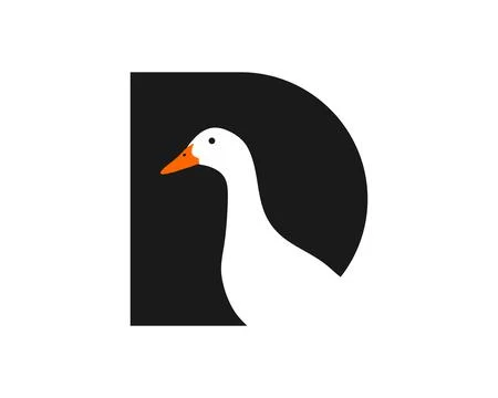 Letter D with duck inside Stock Illustration