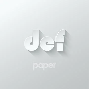 Letter D E F logo alphabet icon paper set background Stock Illustration