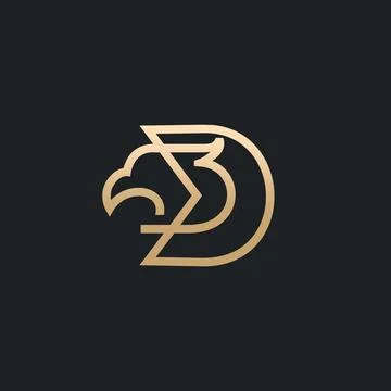 Letter D Eagle Logo , Initial Premium Design Stock Illustration