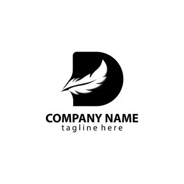 Letter d feather logo design vector Illustrazione stock