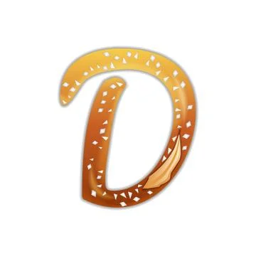 Letter d in the form of a pretzel Stock Illustration