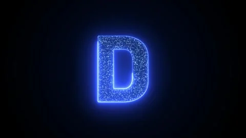 Letter D Glowing Blue Neon Animation with Sparkling Particles 스톡 동영상 345040411