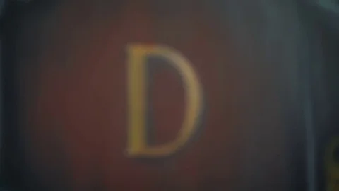 Letter D the gold graffiti on the wall Stock-Footage 73555052
