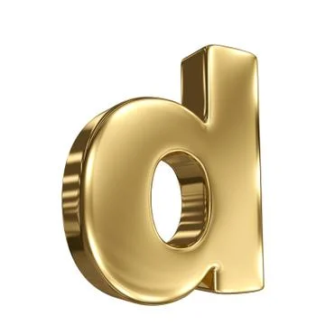 Letter d from gold solid alphabet 스톡 일러스트