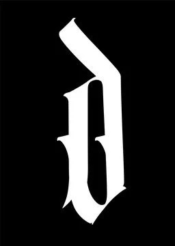 Letter d, in the Gothic style. Vector. Alphabet. The symbol is isolated on a Stock Illustration