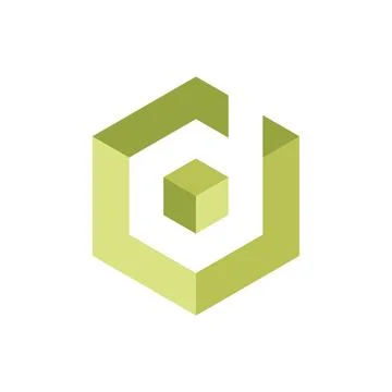 Letter D Hexagon Shape Vector Logo Template Illustration Design Illustrazione stock