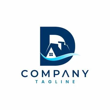 Letter D House Logo , Initial Home Logo Stock Illustration