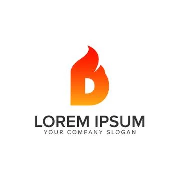 Letter D ignition Flame logo design concept template. fully editable vector Stock Illustration
