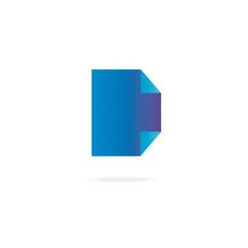 Letter D logo. Design template elements, paper Stock Illustration