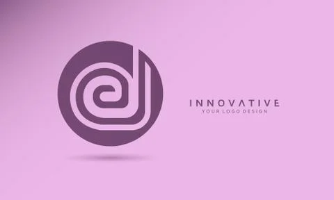 Letter D logo design template idea, Graphic designer studio Concept. Stock Illustration