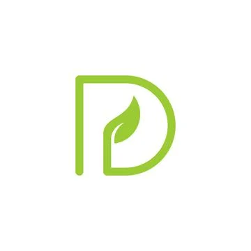 Letter D logo leaf design vector image , letter d leaf logo icon design Illustrazione stock