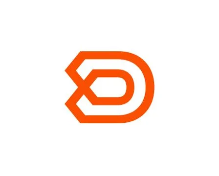 Letter D logo line design abstract Stock Illustration