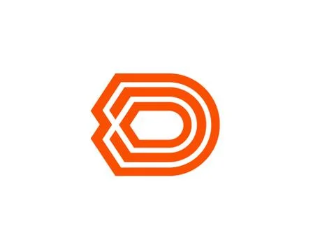 Letter D logo line design abstract Stock Illustration