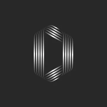 Letter D logo monogram creative initial weaving pattern, overlapping metallic Stock Illustration
