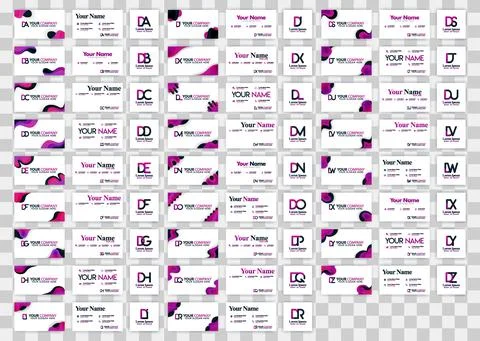 Letter D logo pack with implementation to business card. Vector illustration  Stock Illustration