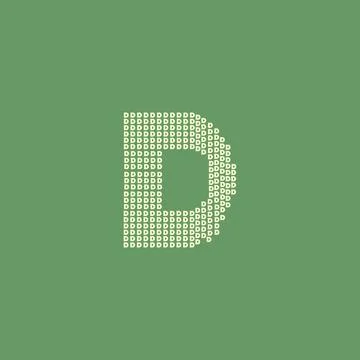 Letter D logo with pixel pattern Illustrazione stock