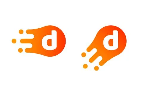 Letter D logo template of abstract liquid bubble shape for modern company. Ve Stock Illustration