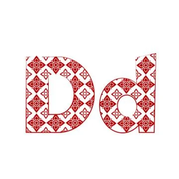 Letter D Logo Template Design made from line thai art pattern. 스톡 일러스트