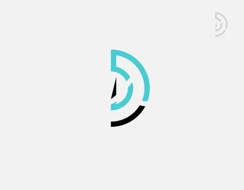 Letter D logotype on white background in vector illustration Stock Illustration
