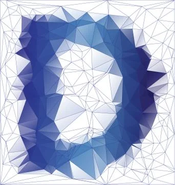 Letter D low poly design Stock Illustration