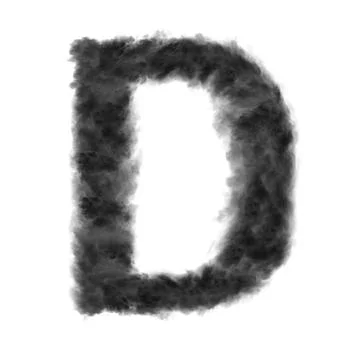Letter D made from black clouds on a white background. Stock Illustration