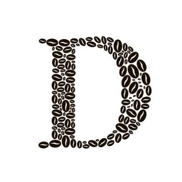 Letter d made of coffee beans vector set 库存插图