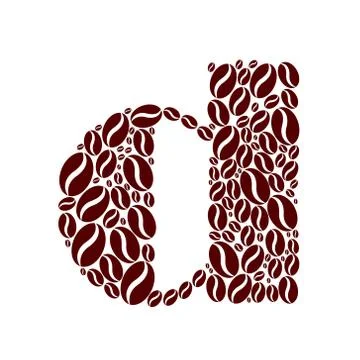 Letter d  made of coffee beans vector set Illustrazione stock
