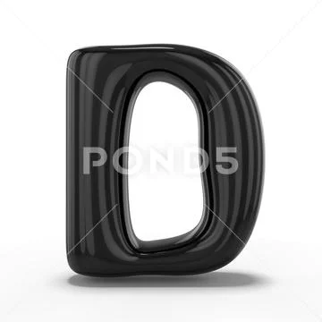 Letter D made of inflatable balloon isolated on white background. 3D ...