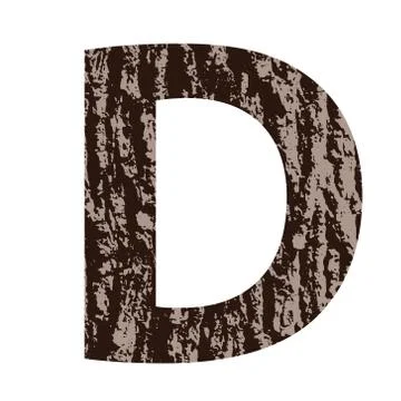 Letter d made from oak bark Stock-Illustration