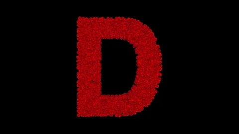 Letter D made of red roses Stock Footage 74167397
