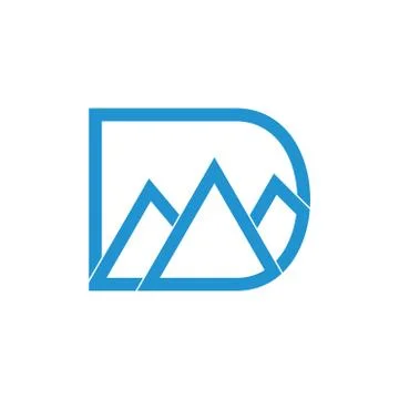 Letter d mountain line logo vector Stock Illustration