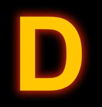 Letter D neon light full isolated on black Stock Photos