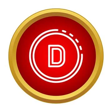 Letter d in outlined circle vector icon イラスト素材