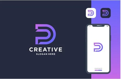 Letter d p logo design for business brand inspiration Stock Illustration