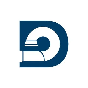 Letter D Pipe Logo Design Element with blue color Stock Illustration