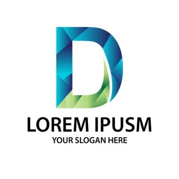 Letter D with polygonal style Stock Illustration